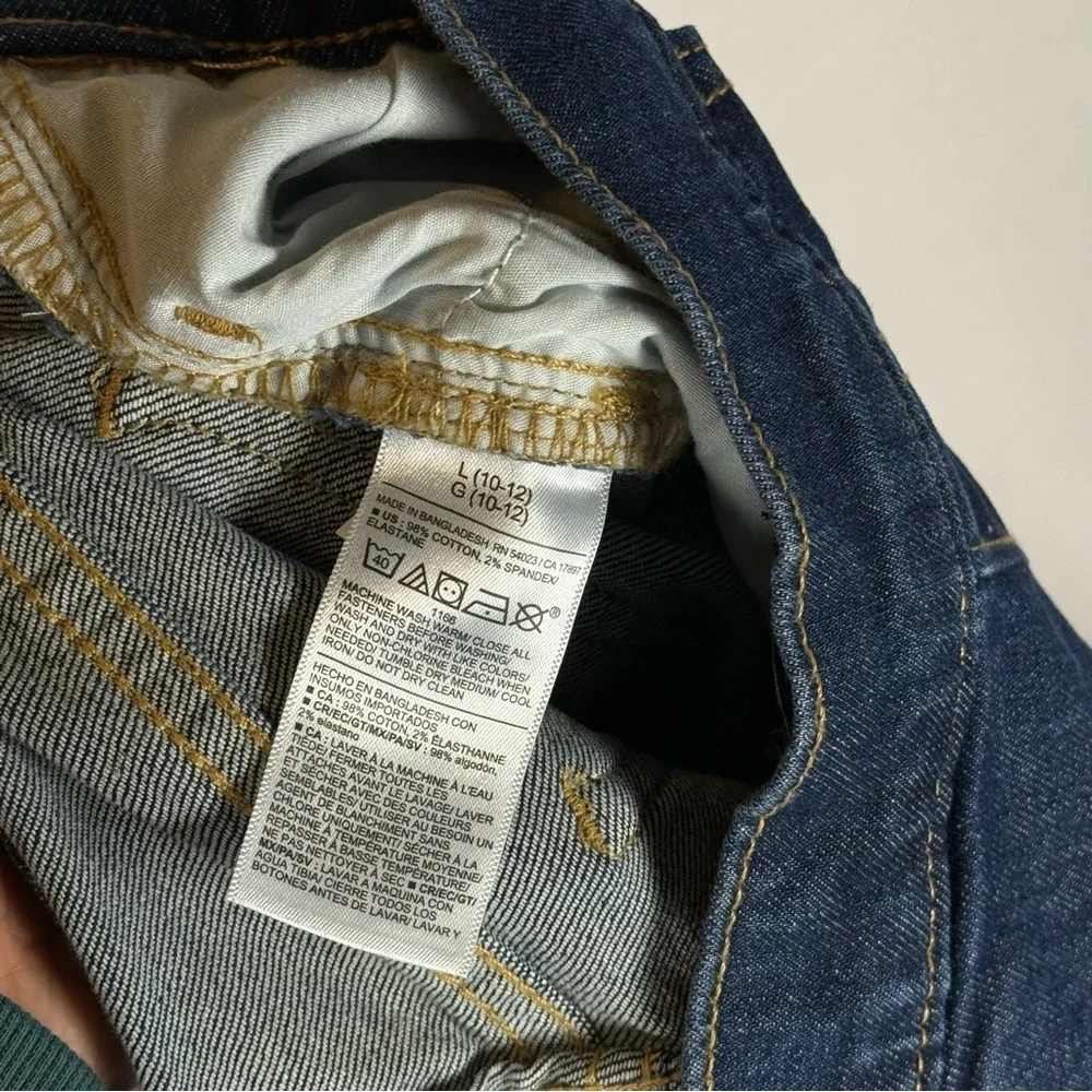 Old Navy Bootcut Built in Tough Pull On Girls Jeans Dark Wash Size L 10/12 NWT